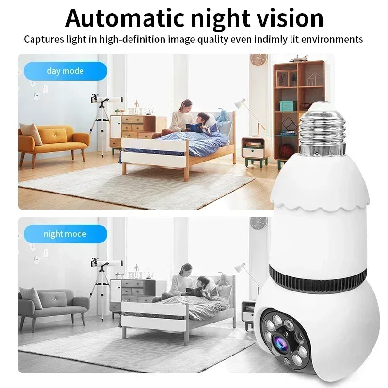 8MP E27 LED Bulb Camera WiFi Surveillance Camera Automatic AI Tracking