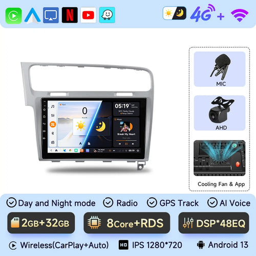 JIUYIN 10.1 Inch  Android 13 Auto Radio for VW Golf 7 2013-2017