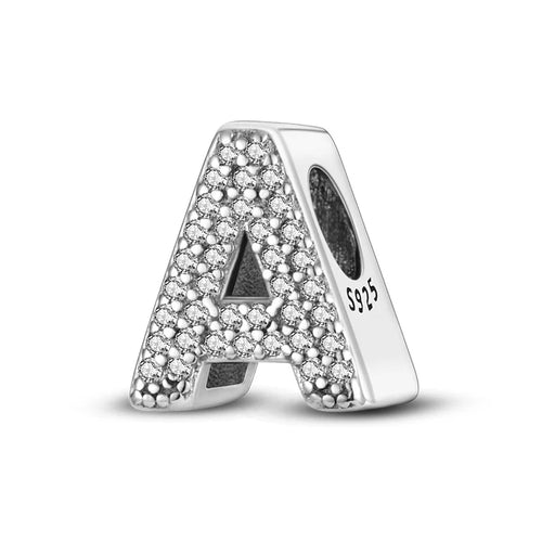 26 Letters Charm Beads Fit For Pandora 925 Sterling Silver Bracelet