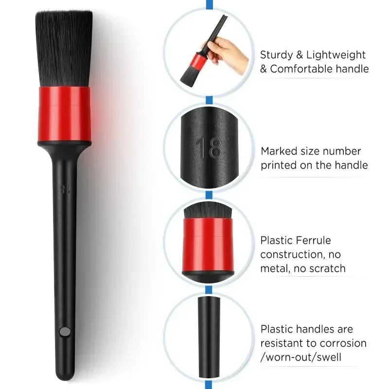 5Pcs Car Cleaning Brush Kit Auto Detail Brushes Dust Brushes for Car