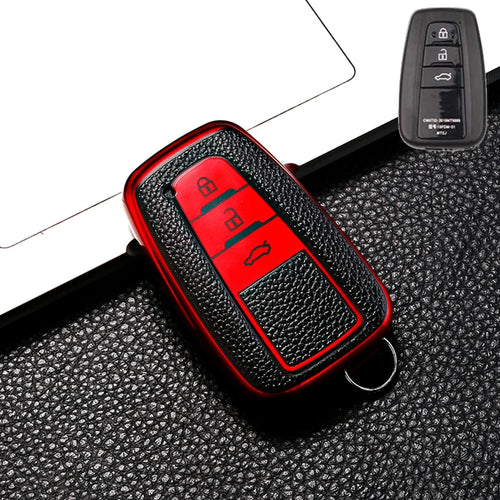 Leather Style Car Remote Key Case Cover Fob For Toyota Prius Camry