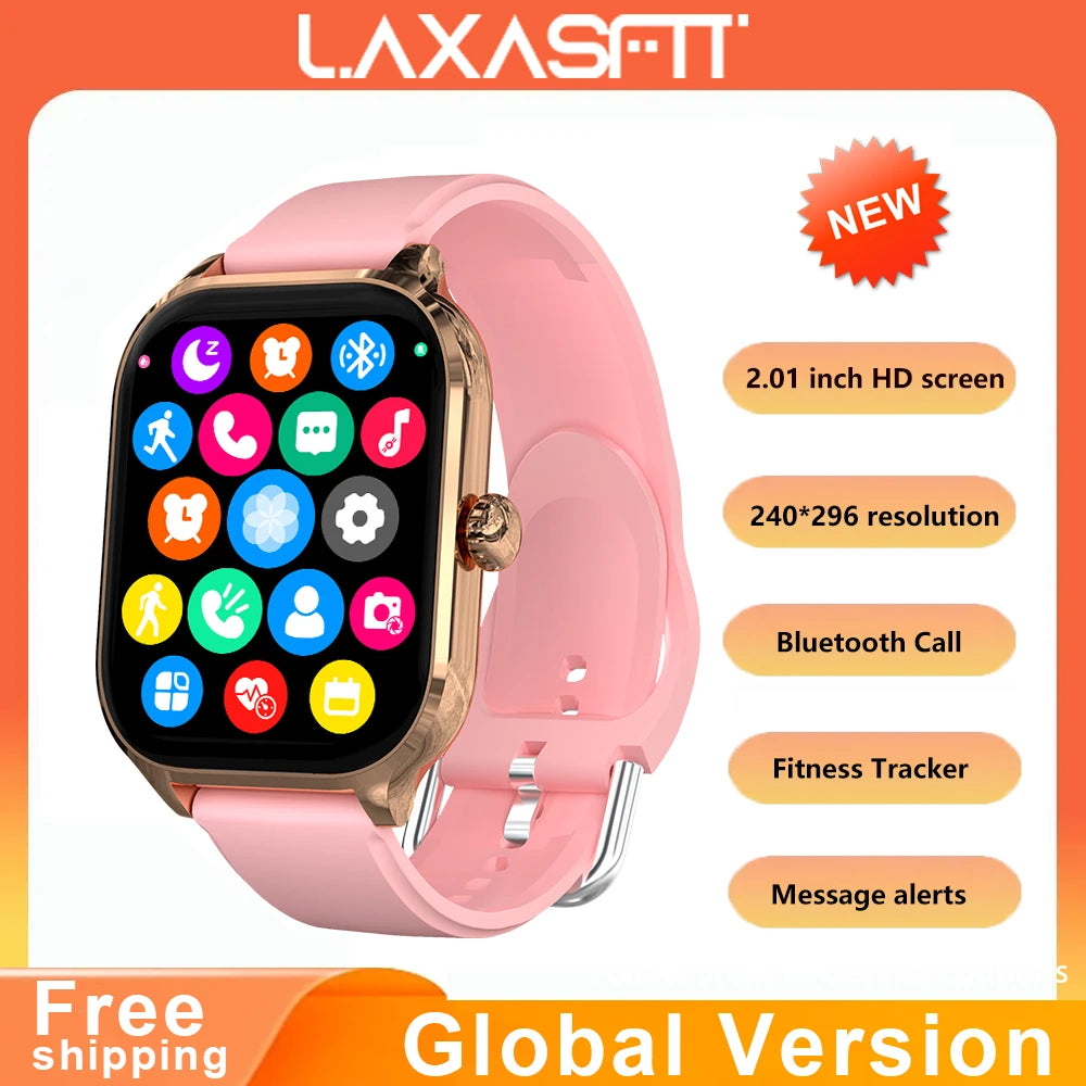 LAXASFIT 2024 New Fashion Smart Watch Heart Rate Monitor Sports