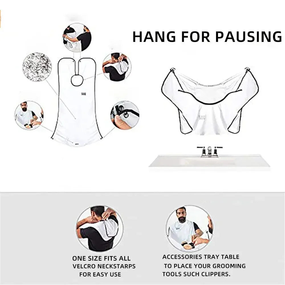 Male Shaving Apron Beard Catcher Cape Care Bib Face Shaved Hair Adult