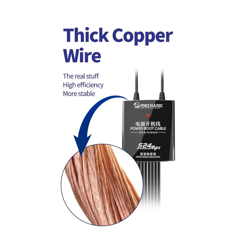 MECHANIC S24 Max Power Supply Test Cable for iPhone 5S-15Pro Max And