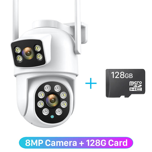 12MP 6K WiFi IP Camera 8X Zoom Dual Screens 8MP PTZ Wifi Surveillance