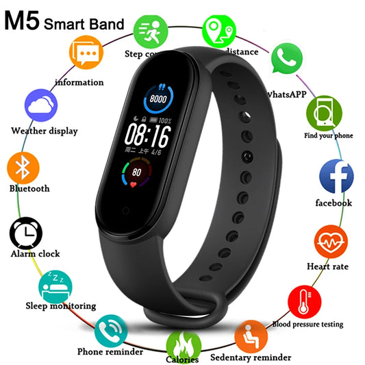 M5 Smart Band Waterproof Sport Watches Smart Watch Men Woman Blood