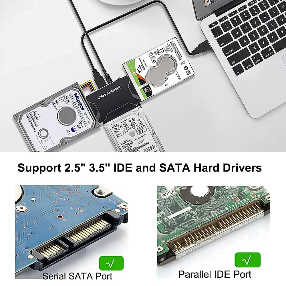 USB 3.0 to SATA IDE Hard Disk Adapter Converter Cable for 3.5 2.5 inch