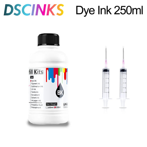 250ml Universal Dye Ink BK C M Y Kit Compatible For HP Canon Epson