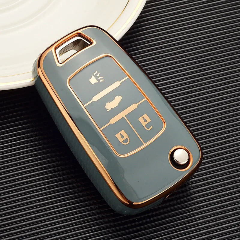 For Buick 4 Buttons TPU Smart Key Case Car Key Fob for Chevy Cruze