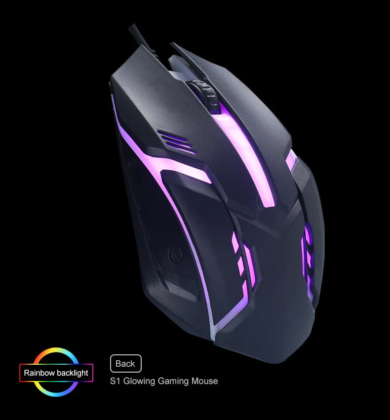 Gaming S1 Sports LED Luminous Backlit Wired Mouse USB Wired For