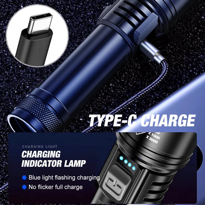 Fiash Light 1200Lumen strong light illumination zoom 18650 battery LED