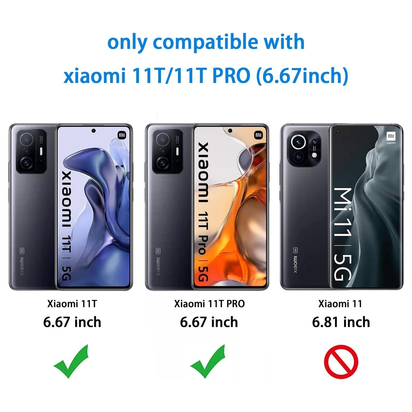 2Pcs/4Pcs 9H Tempered Glass For Xiaomi 11T  / 11T Pro Screen Protector