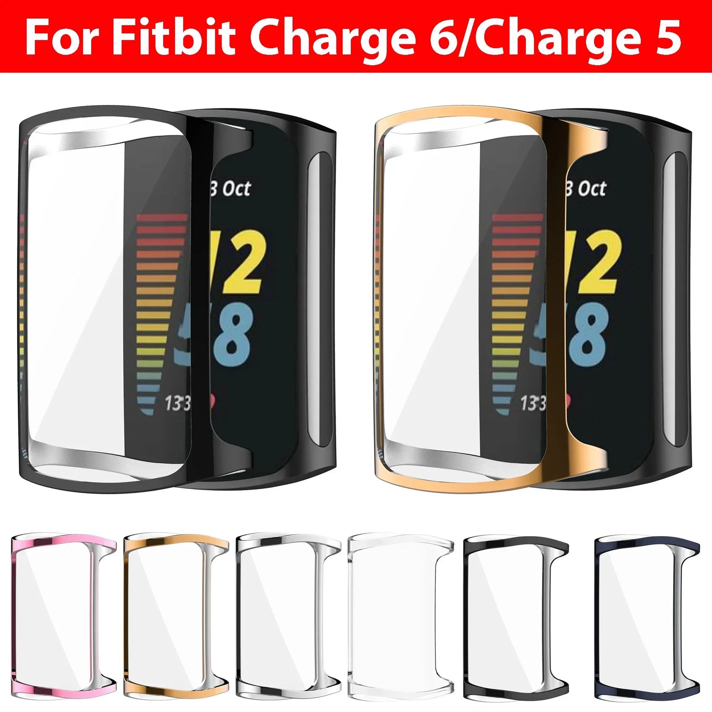 Screen Protector For Fitbit Charge 6 Case TPU Protective Cover For