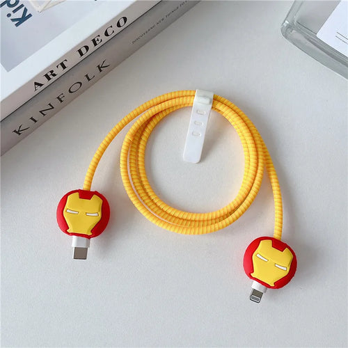 4Pcs/Set 1.4m Data Line Cable Winder Protection Cable Spring Rope