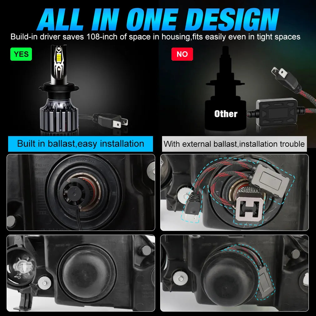 30000LM H7 LED Headlight H1 H4 Led Canbus H8 H11 9005 HB3 9006 HB4