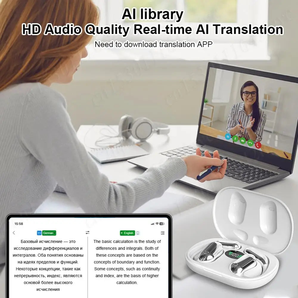 3-in-1 AI Translator Earbuds Wireless BT Translation Headphones 144