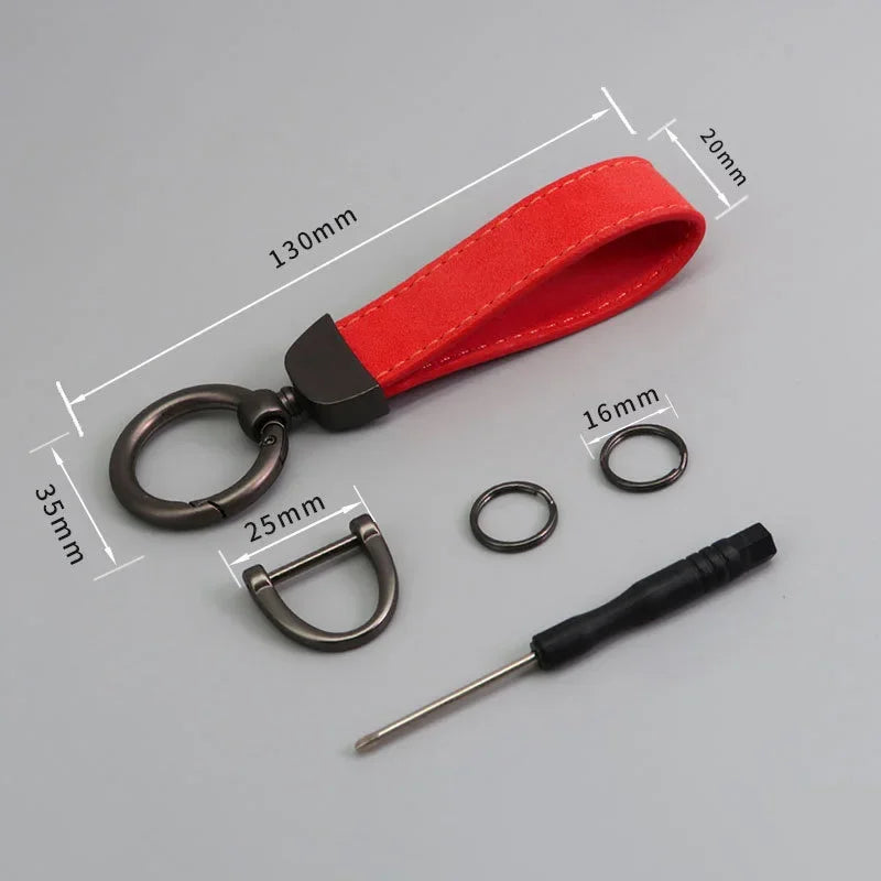 Fashion Solid Color Flip Fur Keychain Lanyard Business Gift Key Chain