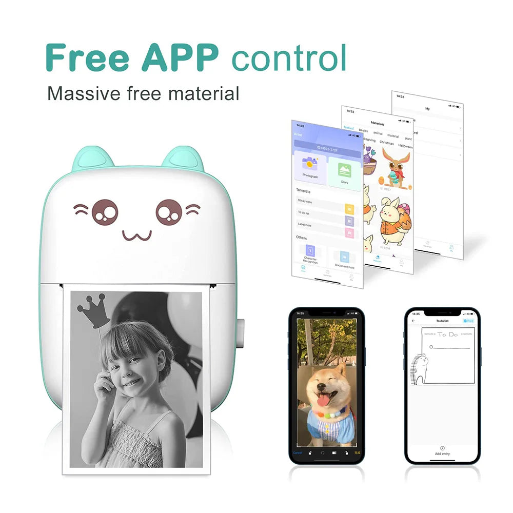 Mini Pocket Printer thermal printer for learning note photos DIY