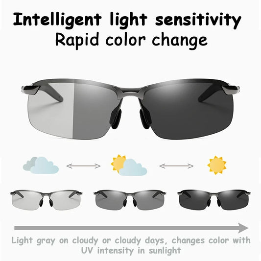 Photochromic Sunglasses Men Polarized Driving Chameleon Glasses Male