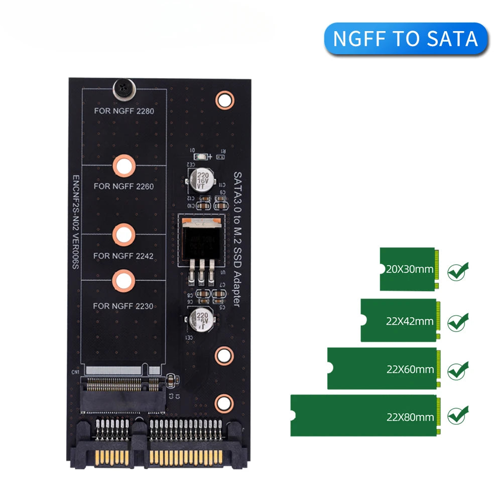 M.2 NGFF Msata SSD To SATA 3.0 2.5 Adapter M2 PCI SSD Converter Riser