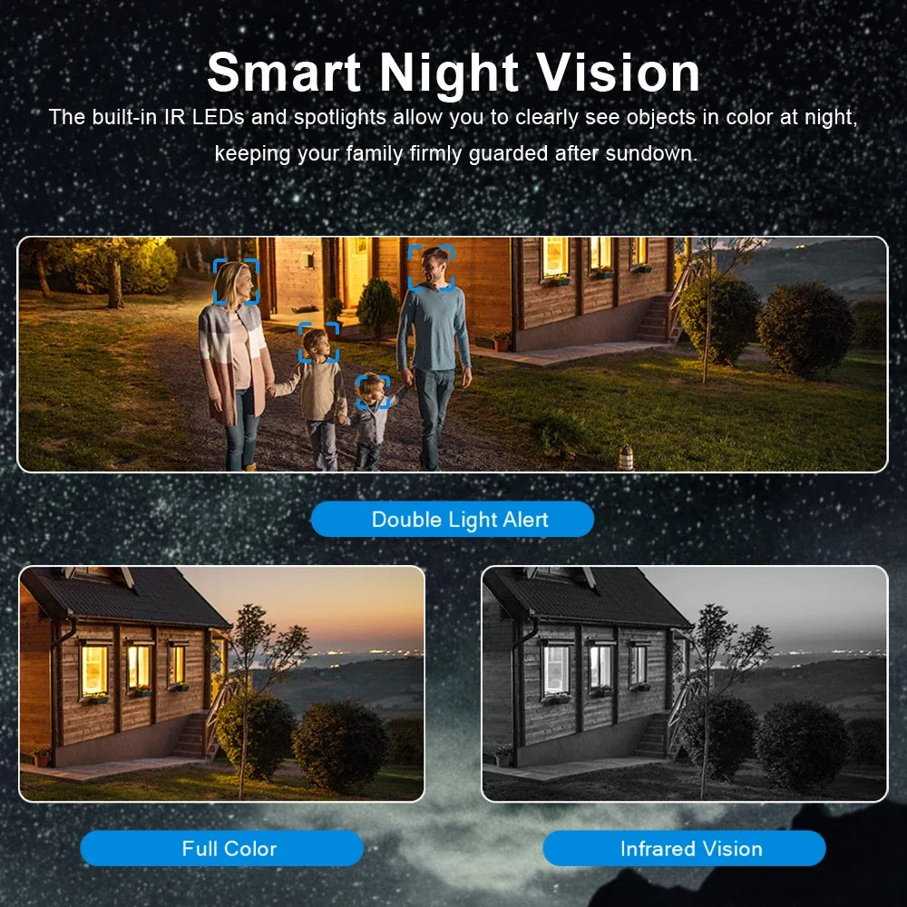 6K 12MP WIFI Camera Triple Lens Triple Screen Outdoor 10x Zoom PTZ