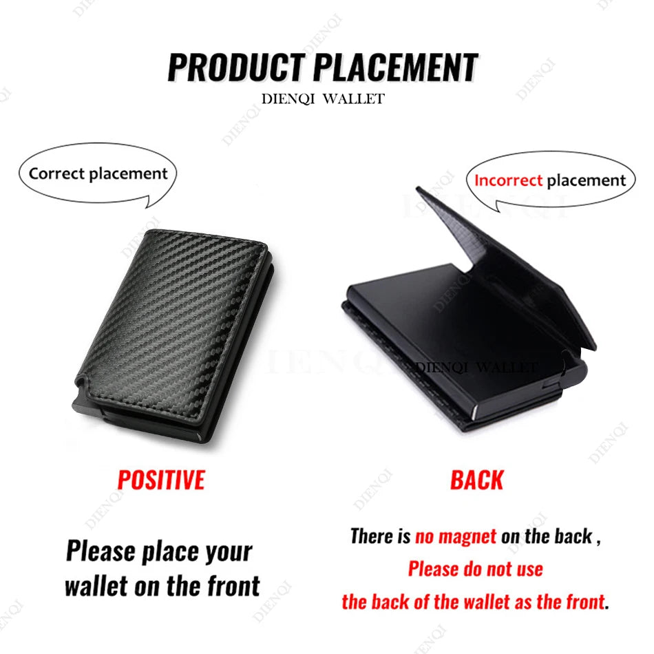 Rfid Aluminum Men Wallet Card Holders Purse Carbon Fiber Men Business