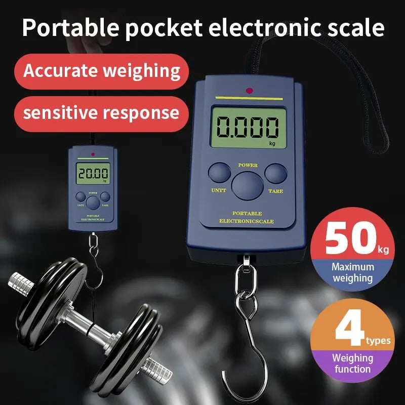 1PC Multifunctional Mini 40kg/10g Electronic Hanging Fishing Luggage