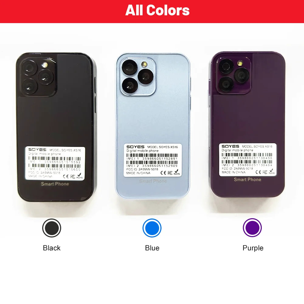 SOYES XS16 Mini 4G LTE Android10.0 3GB Smartphone  RAM 64GB ROM 3"