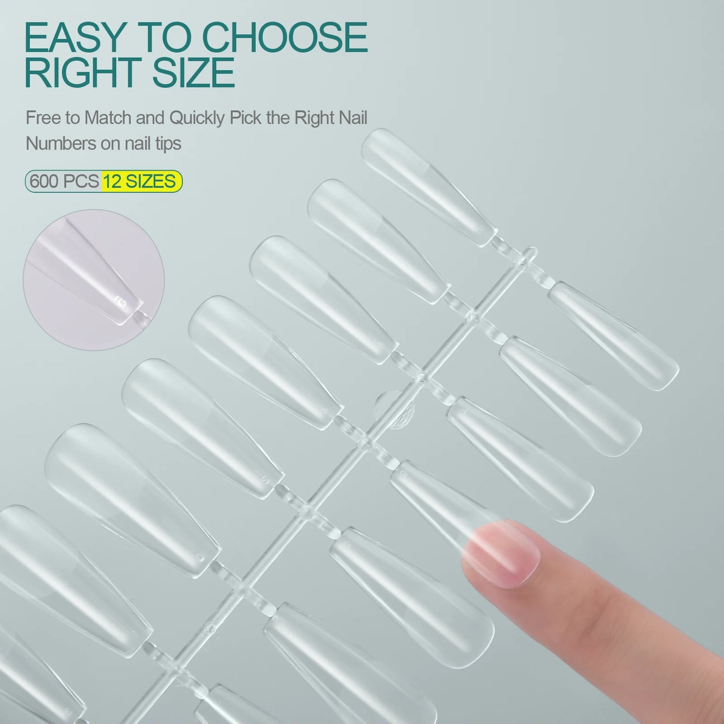 Nailpop Soft Gel Tips for Nails Acrylic Material Medium Almond/Coffin