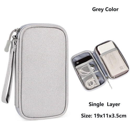 Data Cable Storage Bag Waterproof Travel Organizer Bag Portable Carry