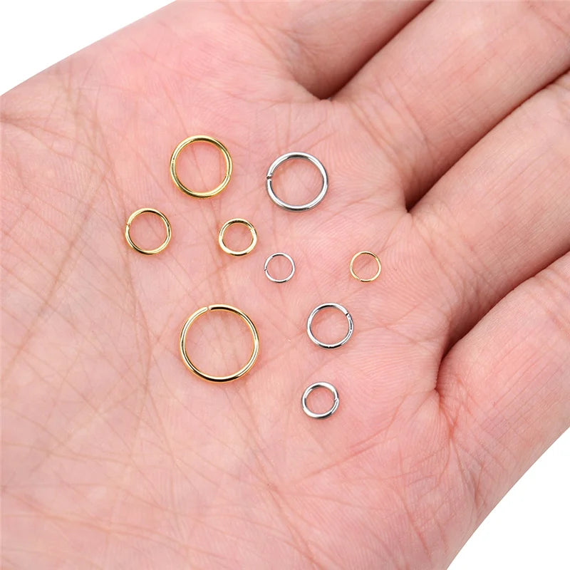 100pcs PVD Never Fade Stainless Steel Open Jump Rings 4 5 6 8 10 mm