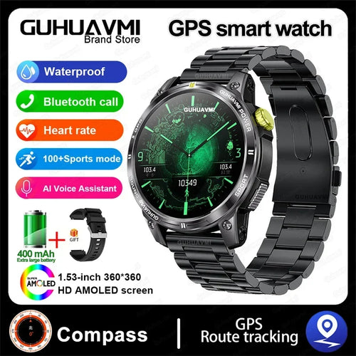 Outdoor Professional GPS Trajectory Smart Watch 1.5" HD Screen