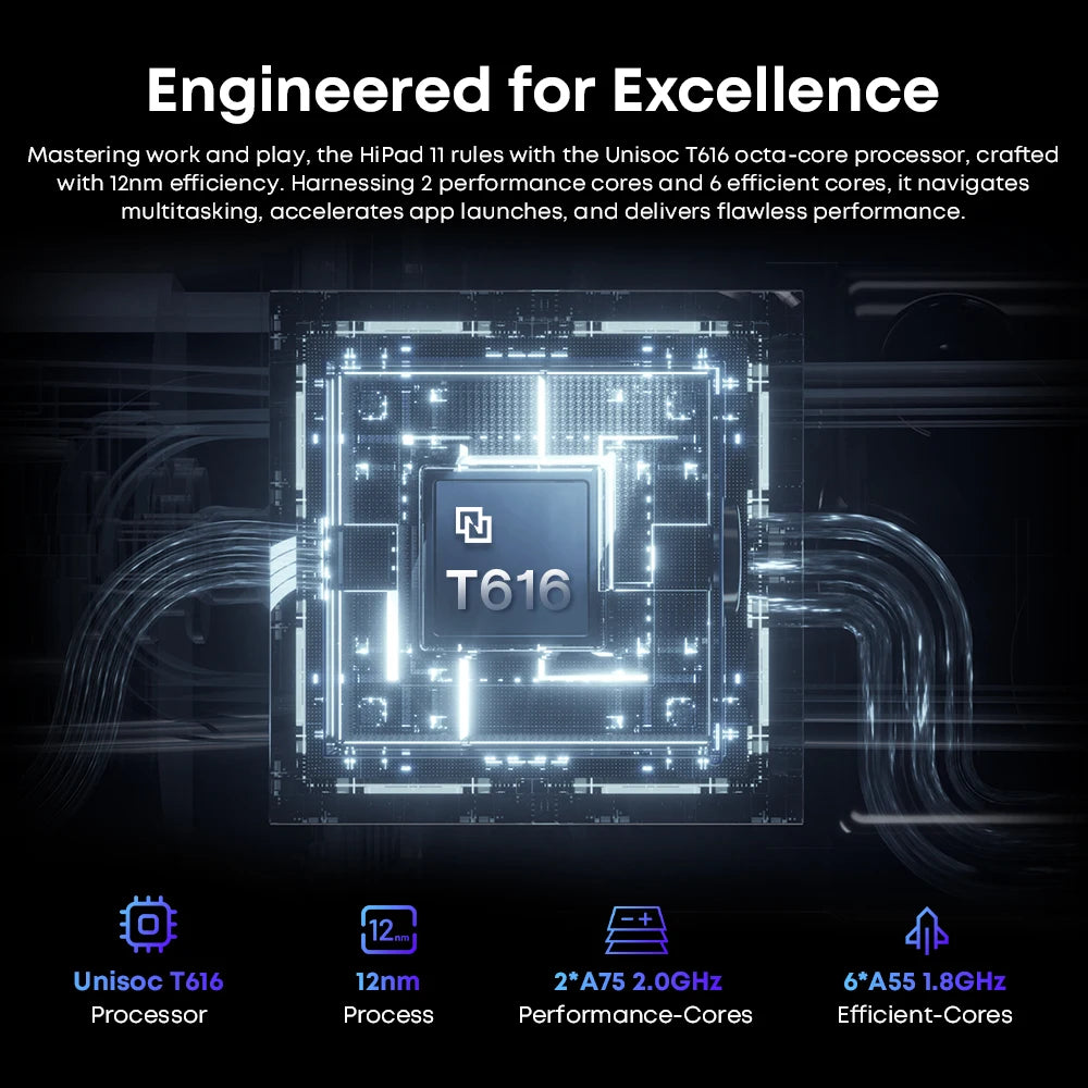 CHUWI HiPad 11 Tablet 10.95inch 1920x1200 FHD 4G LTE Unisoc T616 6GB