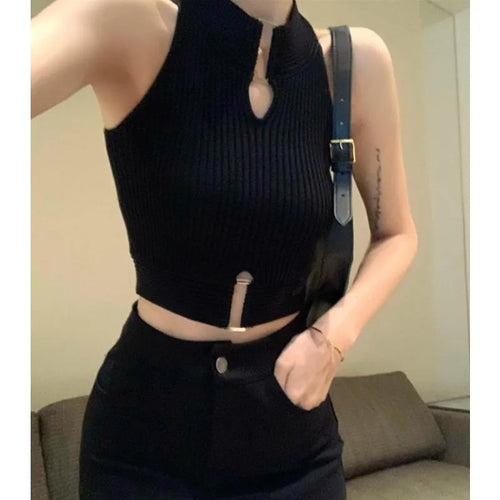 2024 Women's Summer Sleeveless New Outside Wearing Hollow Slim Bottom