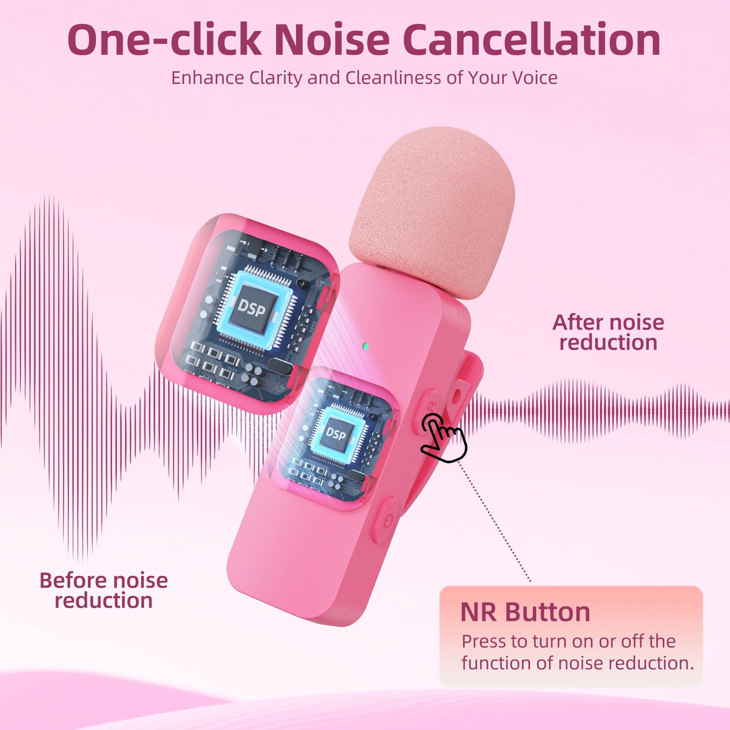 BOYA BY-V-P Wireless Lavalier Lapel Microphone for iPhone15 14 Android