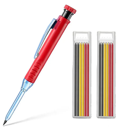 Solid Carpenter Pencil Built-in Sharpener for Deep Hole 2B Lead Core