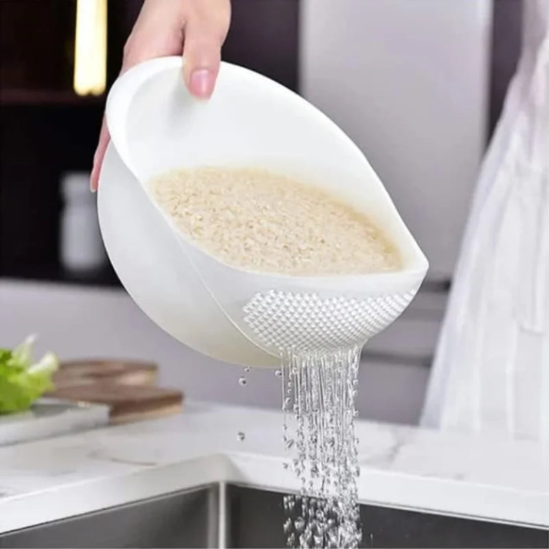 1pcs MULTIFUNCTIONAL RICE WASHER AND STRAINER BOWL Food Grade Plastic