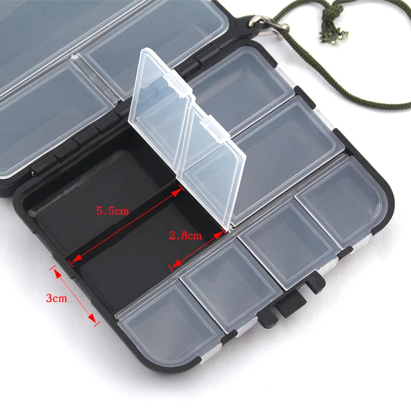 Mini Plastic Storage Case Large Capacity Flying Fishing Tackle Box For