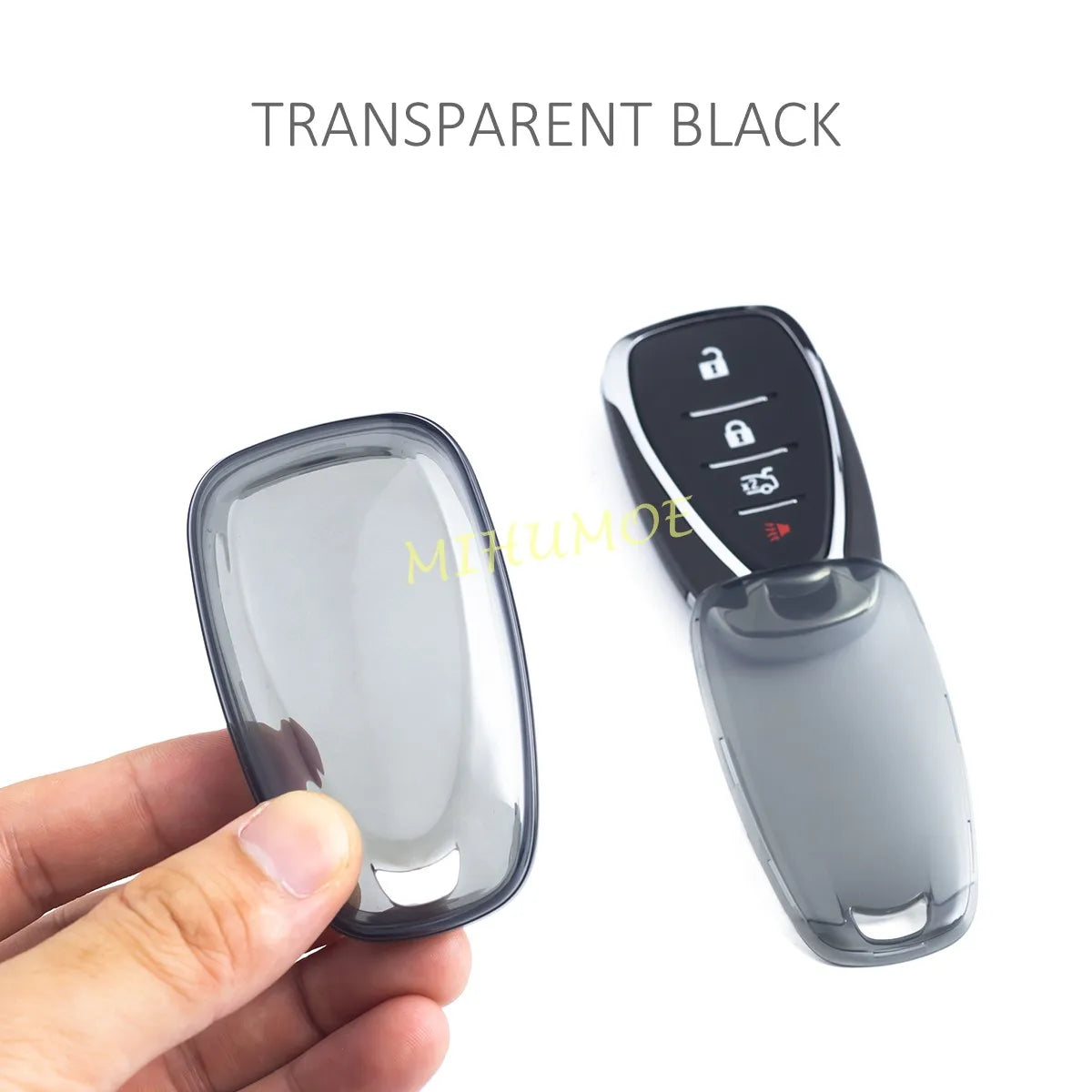 Black Transparent Key Fob Case Cover Keychain Car Accessories For