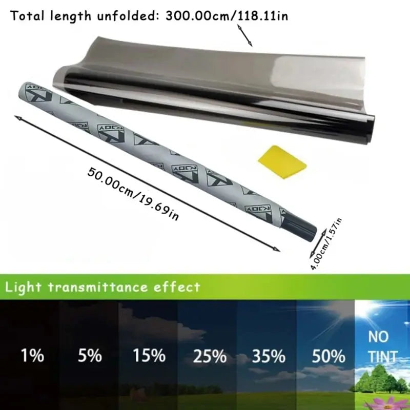 3Mx50CM VLT Black Car Window Foils Tinting Film Home Window Glass