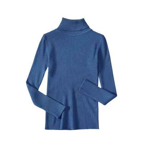 Basic Mock Neck Ribbed Sweaters for Women Cute Sexy Knitted Autumn