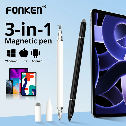 3 In 1 Stylus Pen For Android IOS Touch Pen Drawing Capacitive Pencil