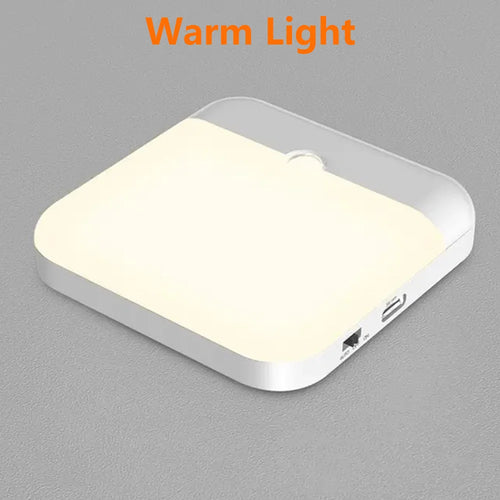 Motion Sensor Led Light Usb TYPE-C Charging Square Lamp for Bedroom