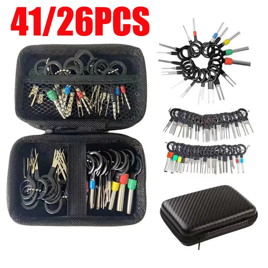 41/26pcs Car Terminal Removal Kit Box Wire Plug Connector Extractor
