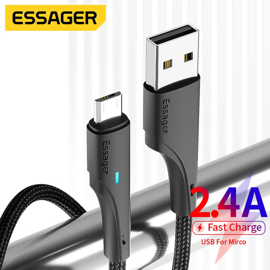 Essager Micro USB Cable Fast Charging Data Cable For Xiaomi Realme