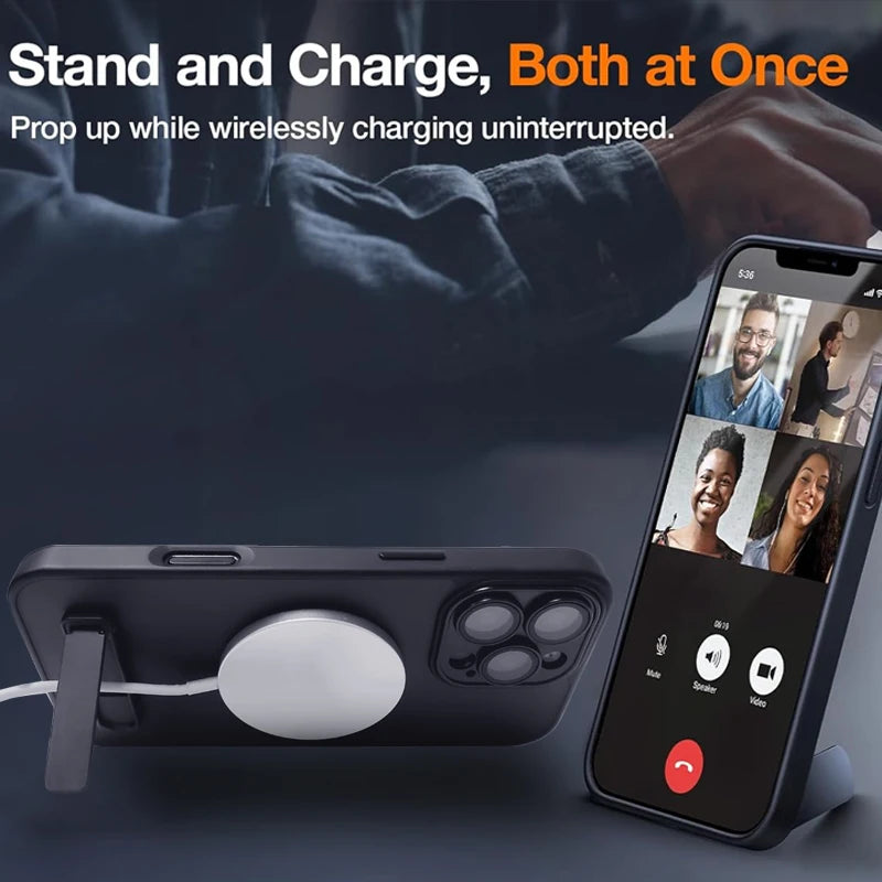 UYUXIO Translucent Magnetic Mobile Phone Case with Kickstand for