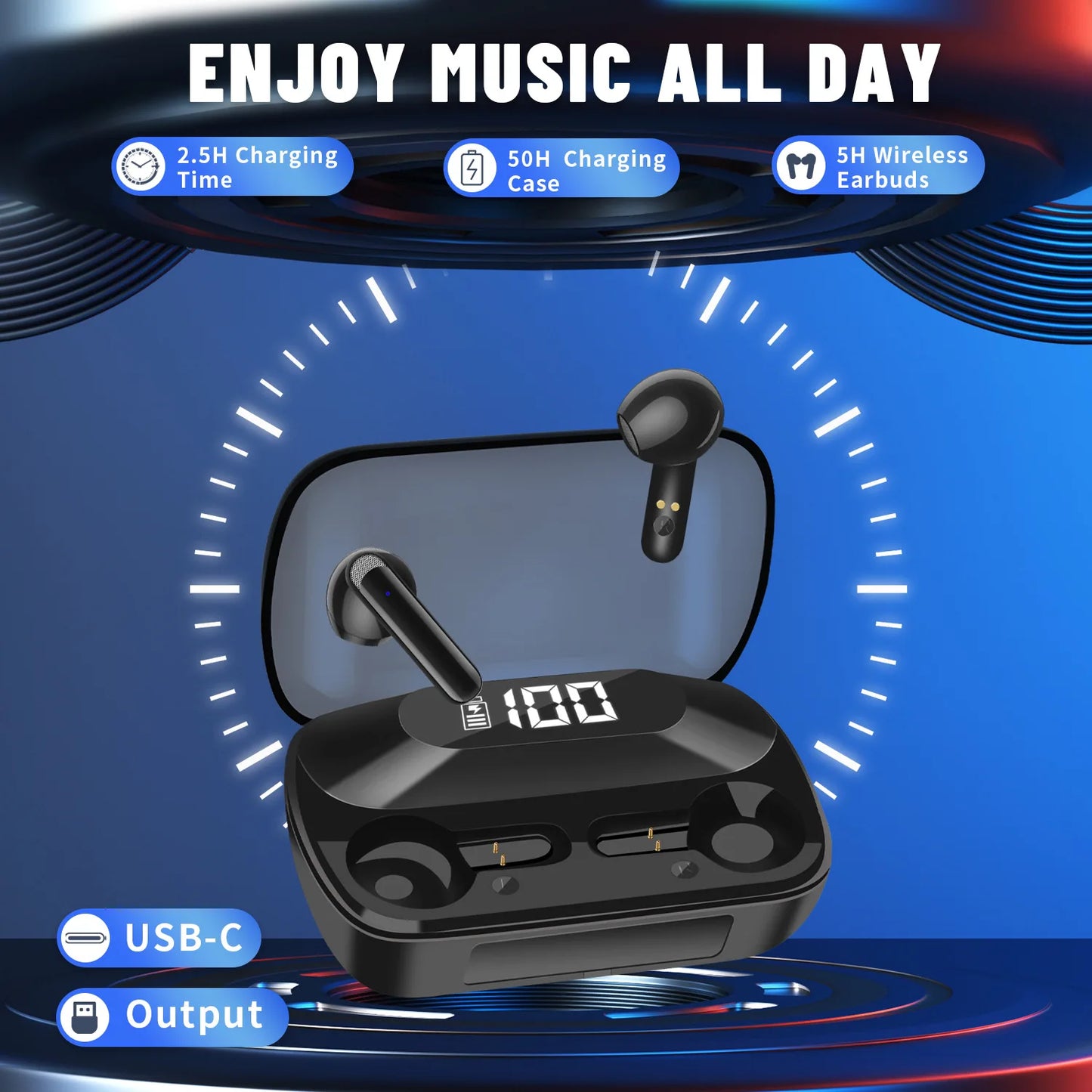 Wireless Translation Headset Real-time Display Portable For Travel