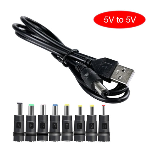 RGEEK 5.5*2.1mm 5V 9V 12V USB Cable Boost Converter Step-up Cord 8PCS