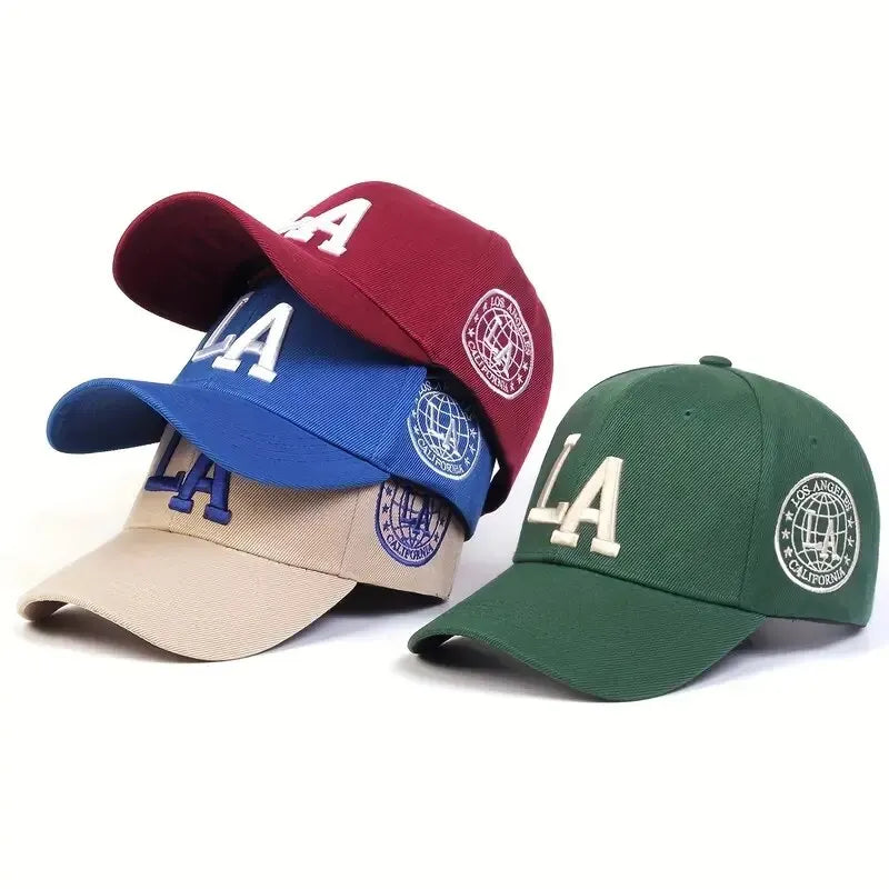Unisex LA Letter Embroidery Snapback Baseball Caps Spring and Autumn