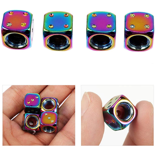 4Pcs/Lot Aluminum Alloy Car-styling AUTO Dice Dust Valve Caps Car